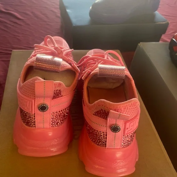 Steve Madden Pink Glitter Athletic Shoes - Picture 3 of 8